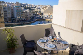 Stylish St.Julians Penthouse with Terrace in the city centre with Seaviews